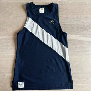 Tracksmith Van Cortlandt Singlet / Tank - Navy & Cream - XS
